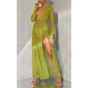 PrettyLittleThing Lime Mesh Fabric